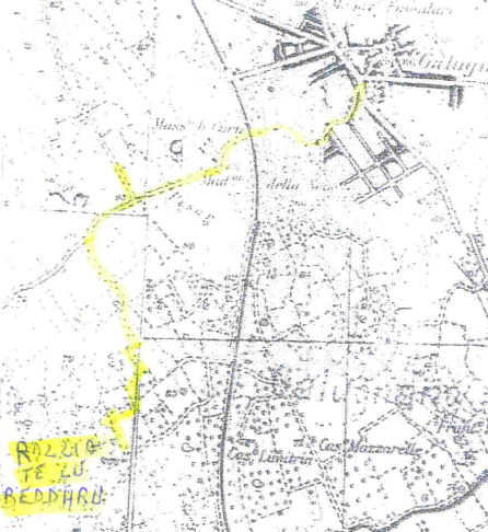 Mappa dell'itinerario alla razzia te lu Beddhru
