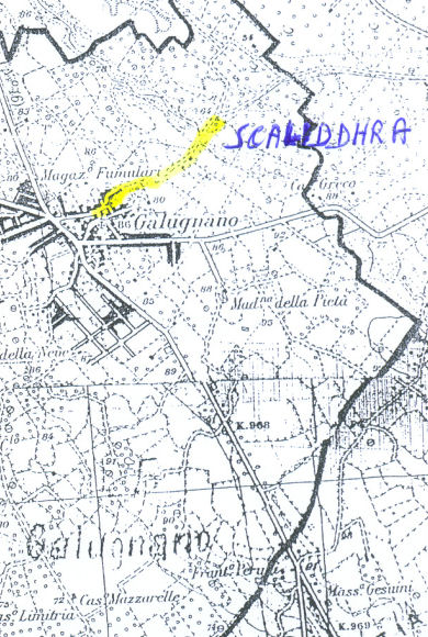 Mappa dell'itinerario alla Scaliddhra