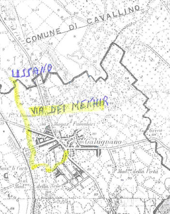 Mappa dell'itinerario sulla via dei Menhir