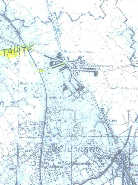 Mappa dell'itinerario alle Taiate